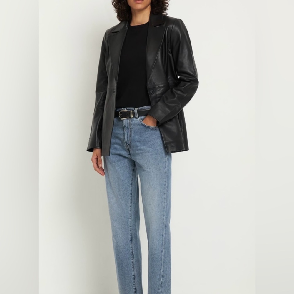 Reformation x Veda Bowery leather blazer, size M